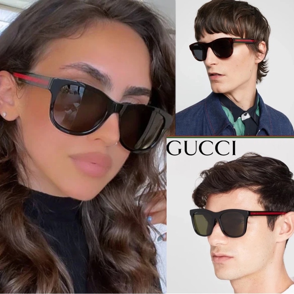 GUCCI Tortoise Square Unisex Authentic Sunglasses GG0057SK - NEW